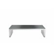 Pangea Home Vlad Rectangle Brushed Metal Coffee Table in Silver