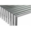 Pangea Home Vlad Rectangle Brushed Metal Coffee Table in Silver