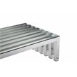 Pangea Home Vlad Rectangle Brushed Metal Coffee Table in Silver