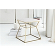 Pangea Home Geo Modern Marble & Steel Side Table in White & Gold