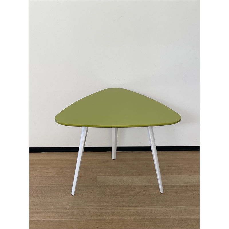 Pangea Home Hal Modern Lacquer Wood & Powder Coated Accent Table in Green/White