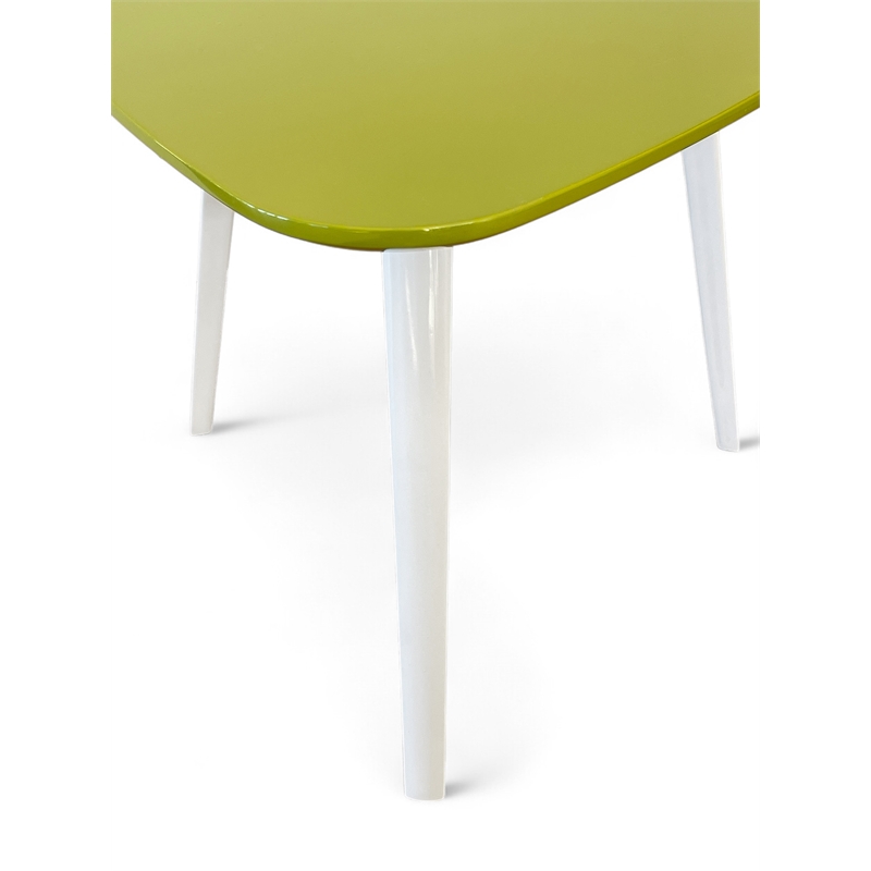 Pangea Home Hal Modern Lacquer Wood & Powder Coated Accent Table in Green/White
