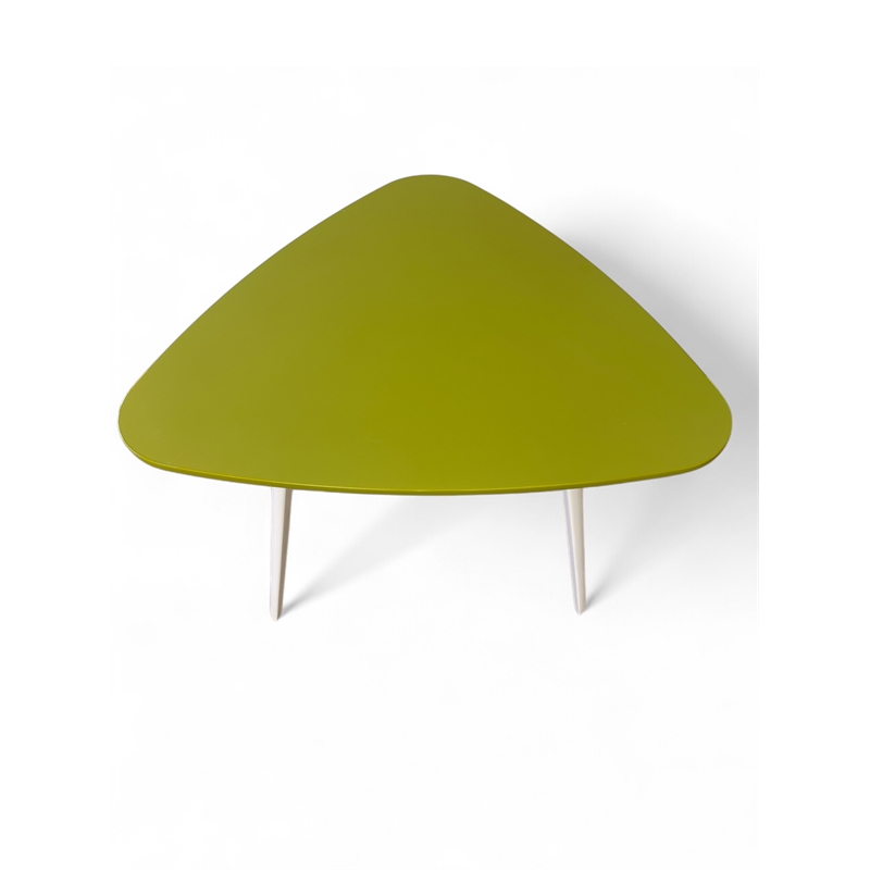 Pangea Home Hal Modern Lacquer Wood & Powder Coated Accent Table in Green/White