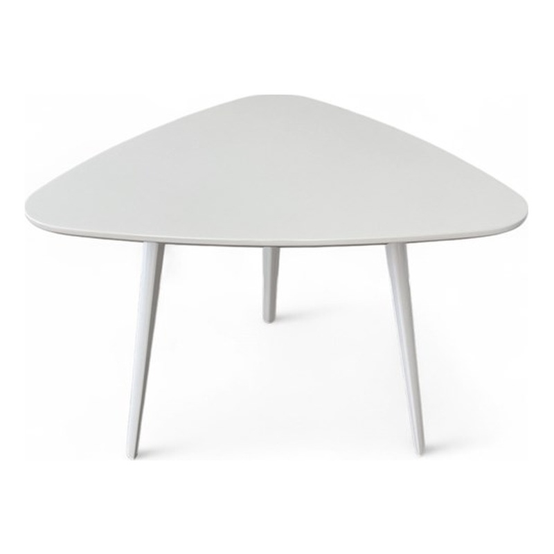 Pangea Home Hal Modern Lacquer Wood & Powder Coated Accent Table in White