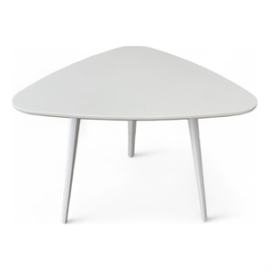 Pangea Home Hal Modern Lacquer Wood & Powder Coated Accent Table in White