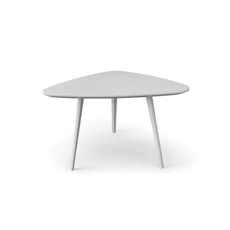 Pangea Home Hal Modern Lacquer Wood & Powder Coated Accent Table in White