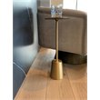 Pangea Home Monty Dome Base Modern Brushed Metal Side Table in Gold