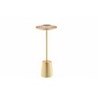 Pangea Home Monty Dome Base Modern Brushed Metal Side Table in Gold