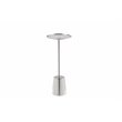 Pangea Home Monty Dome Base Modern Brushed Metal Side Table in Silver