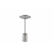 Pangea Home Monty Dome Base Modern Brushed Metal Side Table in Silver