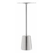 Pangea Home Monty Dome Base Modern Brushed Metal Side Table in Silver