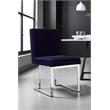 Pangea Home Dexter 18.5&quot Velvet & Steel Metal Side Chair in Navy (Set of 2)