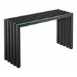 Pangea Home Vlad Modern Metal & Tempered Glass Console Table in Black