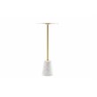Pangea Home Winston Modern Genuine Marble & Steel Side Table in White/Gold