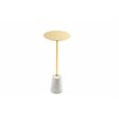 Pangea Home Winston Modern Genuine Marble & Steel Side Table in White/Gold