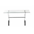 Pangea Home Beverly Tempered Glass & High Polished Steel Console Table in Clear