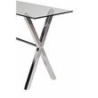 Pangea Home Beverly Tempered Glass & High Polished Steel Console Table in Clear