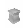 Pangea Home Spenser Cubix Hour Brushed Metal Side Table in Silver