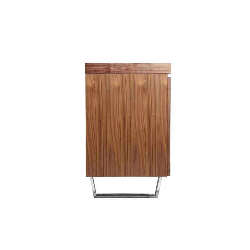 Pangea Home Sienna Modern Wood Veneer and Steel Buffet in Walnut