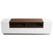 Pangea Home Matrix Short Modern Wood Veneer Buffet in White/Walnut