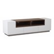 Pangea Home Matrix Short Modern Wood Veneer Buffet in White/Walnut