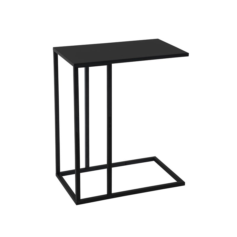 Pangea Home Miley Rectangular Modern Metal Tray Table in Black