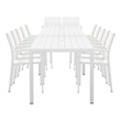 Pangea Home David 14-Piece Modern Aluminum Dining Set in White Finish