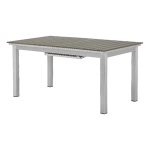 Pangea Home Joseph 30&quot Modern Aluminum Extension Table in Gray Finish