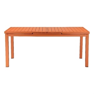 Pangea Home Miami 30x95&quot Modern Aluminum Extension Table in Orange Finish