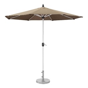 Pangea Home Ella Modern Aluminum and Fabric Umbrella Set in Gray/White