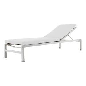 Pangea Home Olly Modern Aluminum Lounger in White Finish (Set of 2)