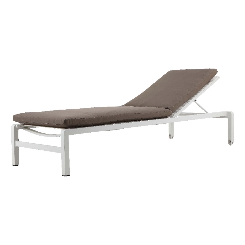 Pangea Home Sally Modern Style Fabric Lounger Cushion in Gray and White