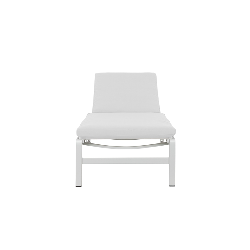 Pangea Home Sally Modern Style Fabric Lounger Cushion in White Finish
