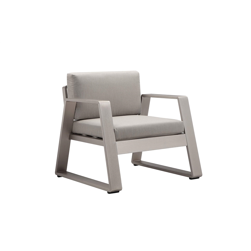 Pangea Home Air 4-Piece Modern Aluminum Sofa Set in Gray Finish