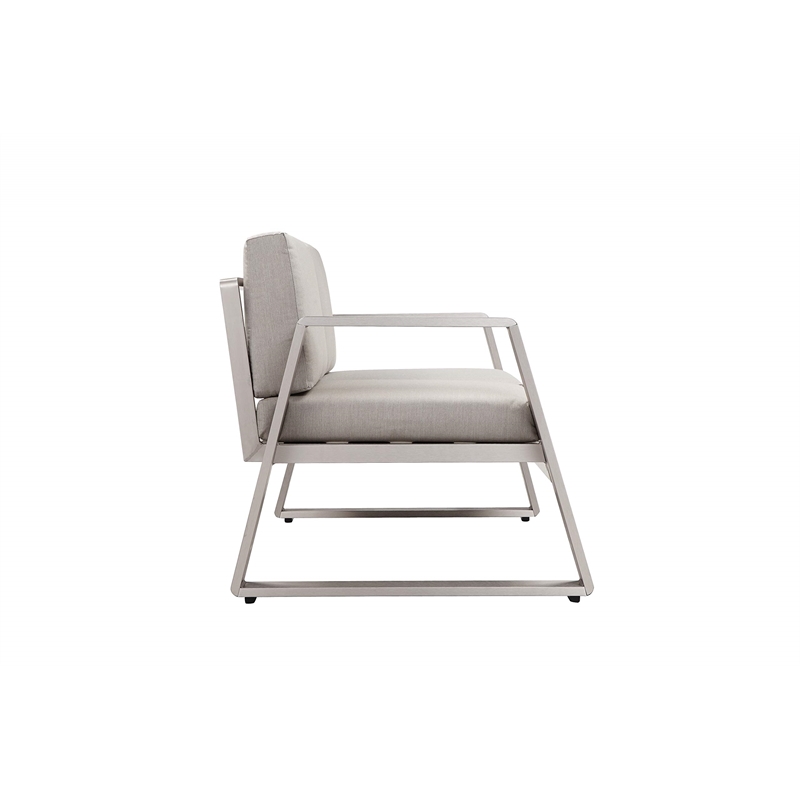 Pangea Home Air 4-Piece Modern Aluminum Sofa Set in Gray Finish