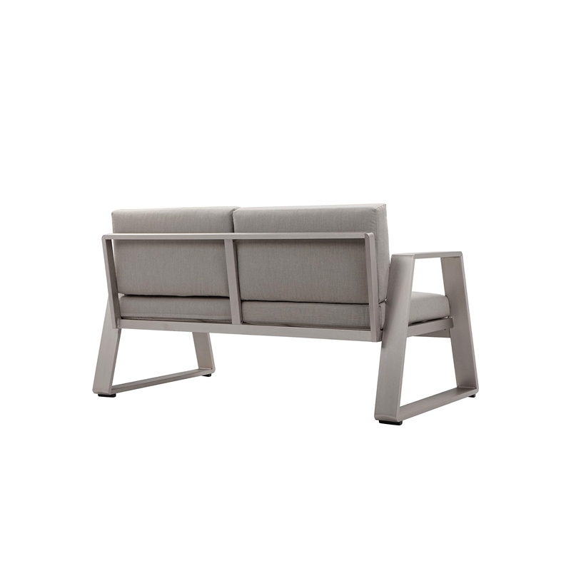 Pangea Home Air 4-Piece Modern Aluminum Sofa Set in Gray Finish