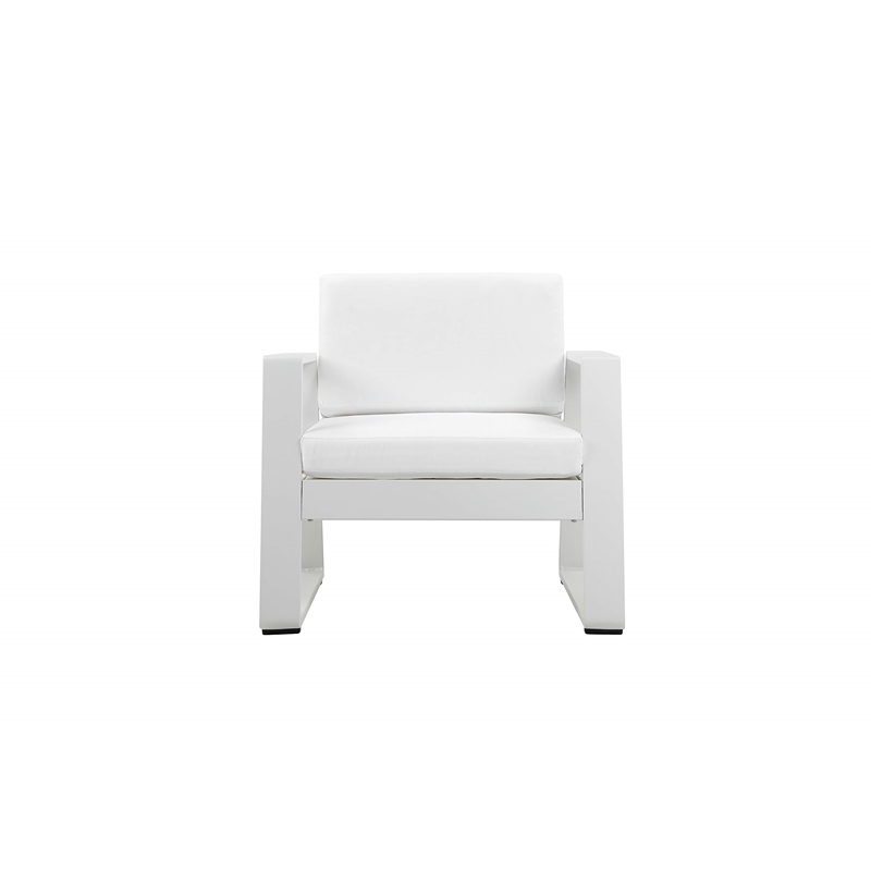 Pangea Home Air 4-Piece Modern Aluminum Sofa Set in White Finish