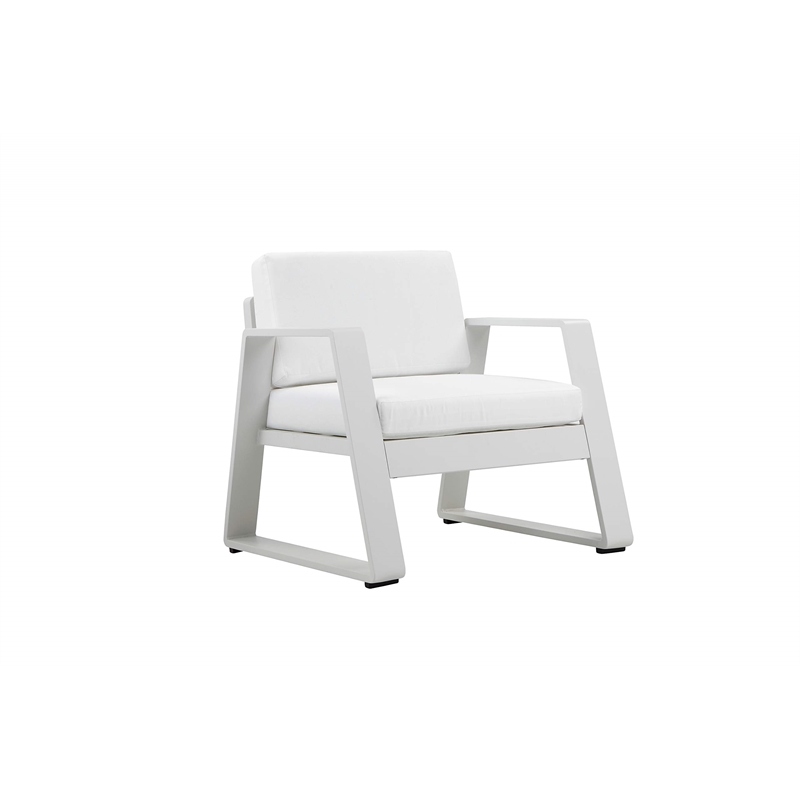 Pangea Home Air 4-Piece Modern Aluminum Sofa Set in White Finish