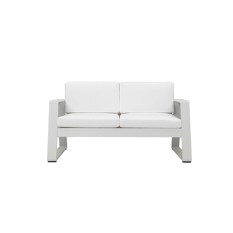 Pangea Home Air 4-Piece Modern Aluminum Sofa Set in White Finish