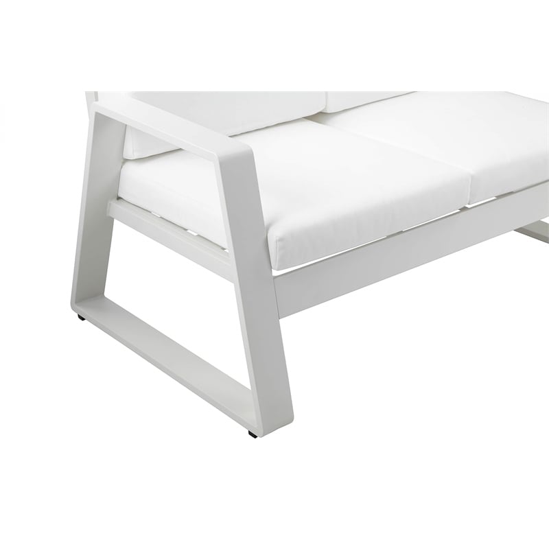 Pangea Home Air 4-Piece Modern Aluminum Sofa Set in White Finish