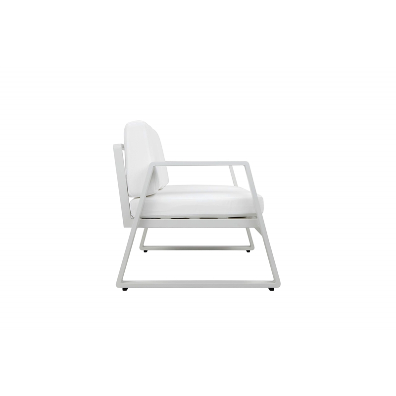 Pangea Home Air 4-Piece Modern Aluminum Sofa Set in White Finish