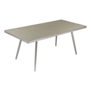 Pangea Home Chelsea 30&quot Modern Aluminum Dining Table in Slate Gray