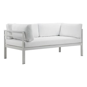 Pangea Home Cloud 25x65&quot Modern Aluminum Sofa in White Finish