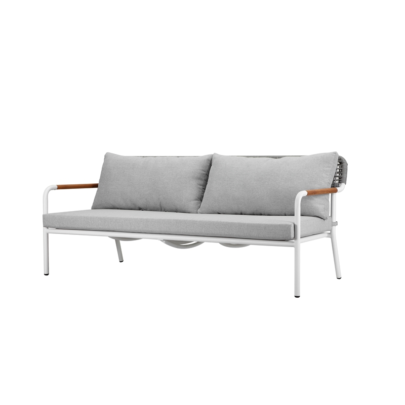 Pangea Home Dean 5-Piece Modern Aluminum Sofa Set in Gray Finish