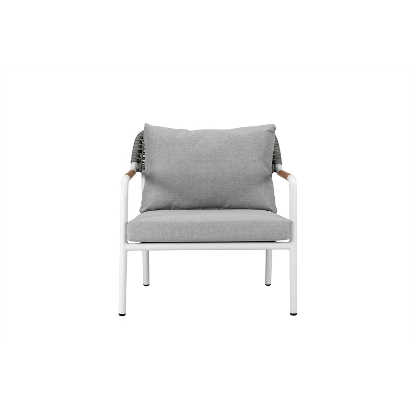 Pangea Home Dean 5-Piece Modern Aluminum Sofa Set in Gray Finish