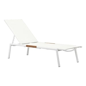 Pangea Home Dean Modern Aluminum Loungers in White Finish (Set of 2)