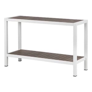 Pangea Home Joseph Modern Aluminum Console Table in Gray and White