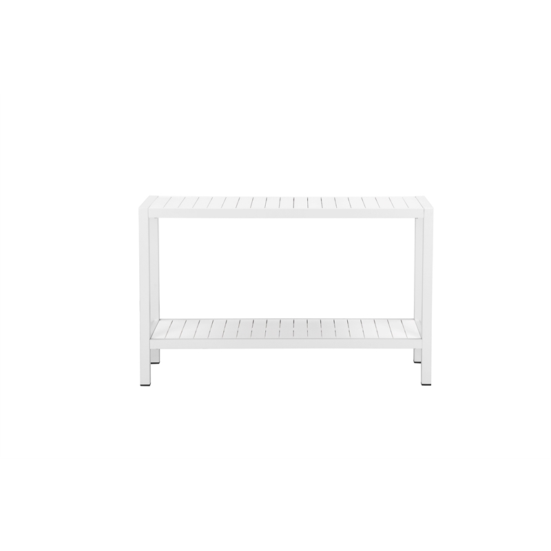 Pangea Home Joseph Modern Aluminum Console Table in White Finish