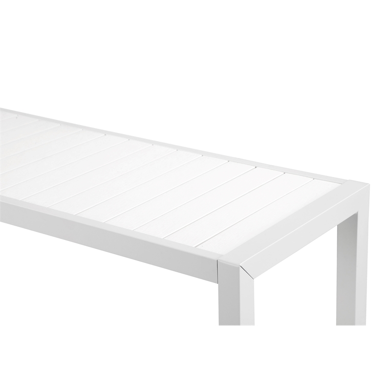 Pangea Home Joseph Modern Aluminum Console Table in White Finish