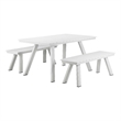Pangea Home Jack 3-Piece Modern Aluminum Dining Set in White Finish